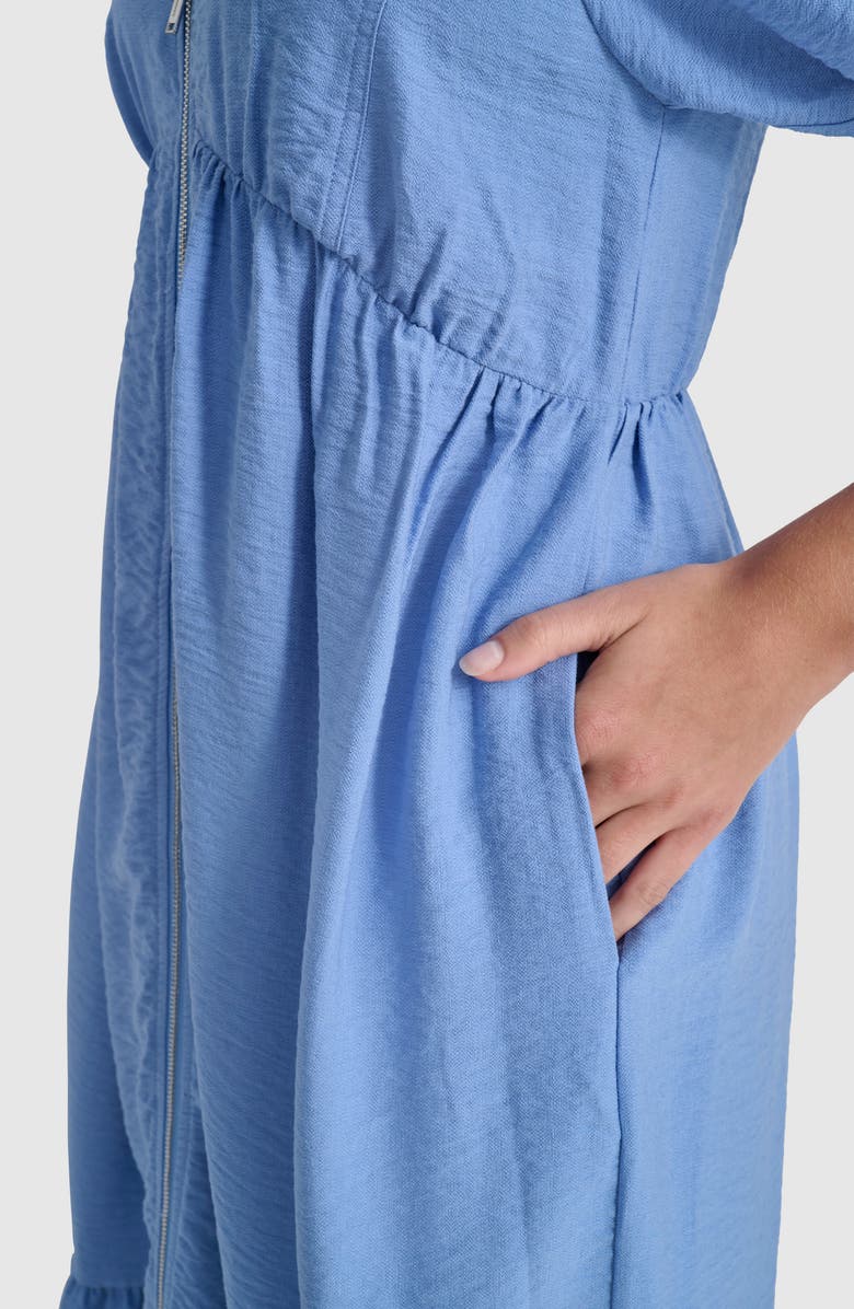 DKNY Puff Sleeve Midi Dress, Alternate, color, 