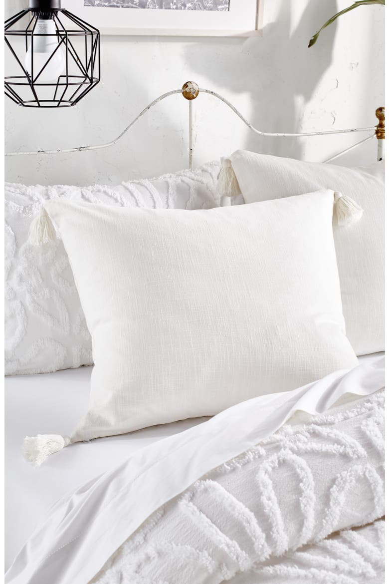 Tassel Euro Sham, Alternate, color, WHITE