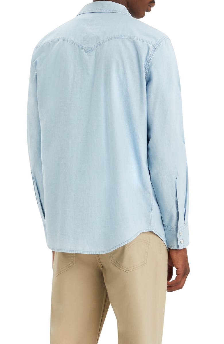 Levi's Classic Western Standard Denim Shirt, Alternate, color, Evergreen Light Chambray