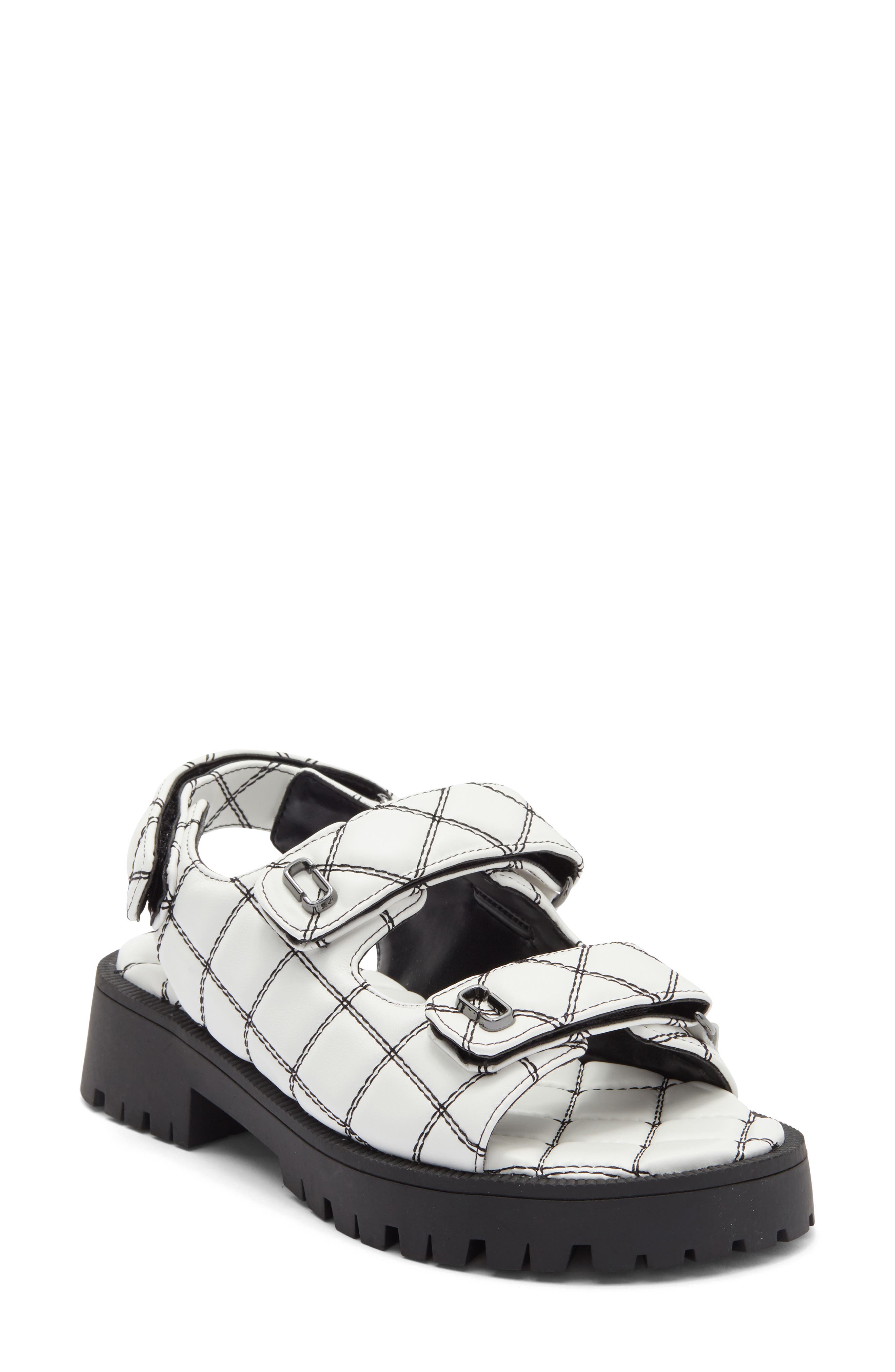 Marc Jacobs 'J' Quilted Sandal, Main, color, White