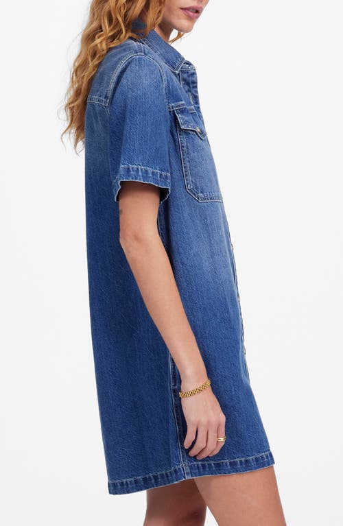 Madewell Boxy Short Sleeve Denim Shirtdress In Demarco Wash