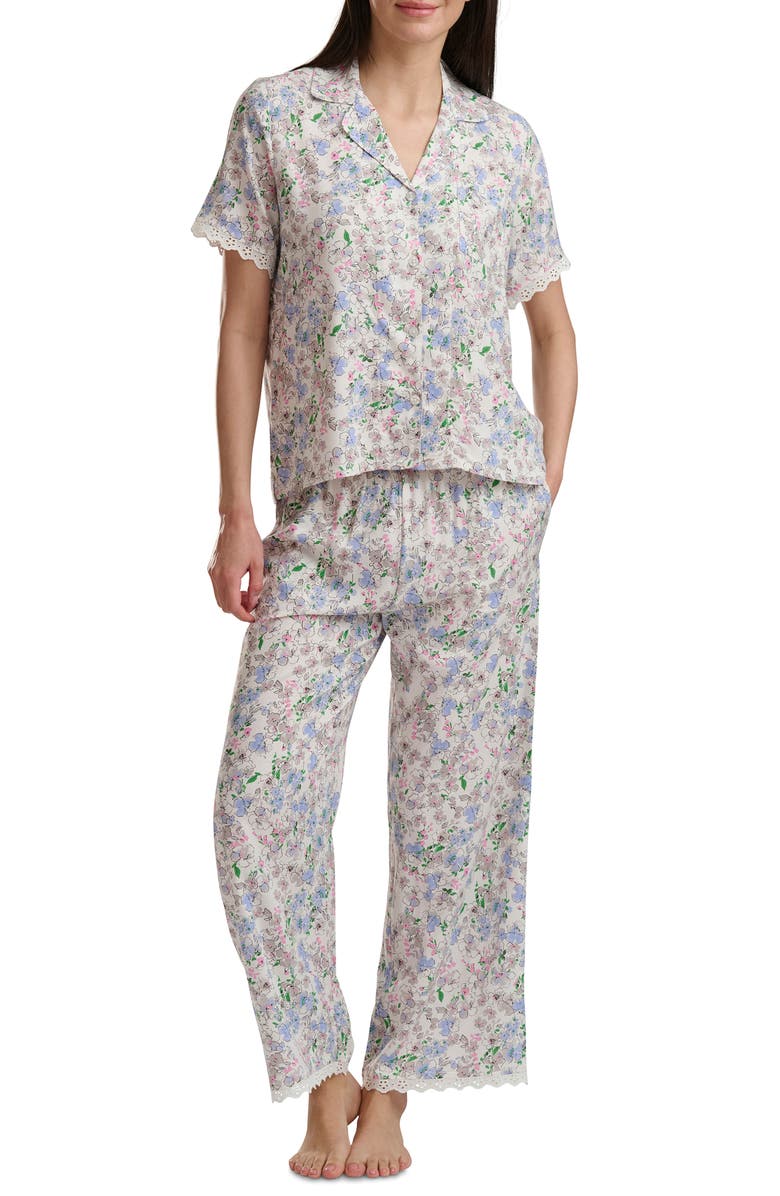 Splendid Notch Collar Crop Pajamas, Alternate, color,