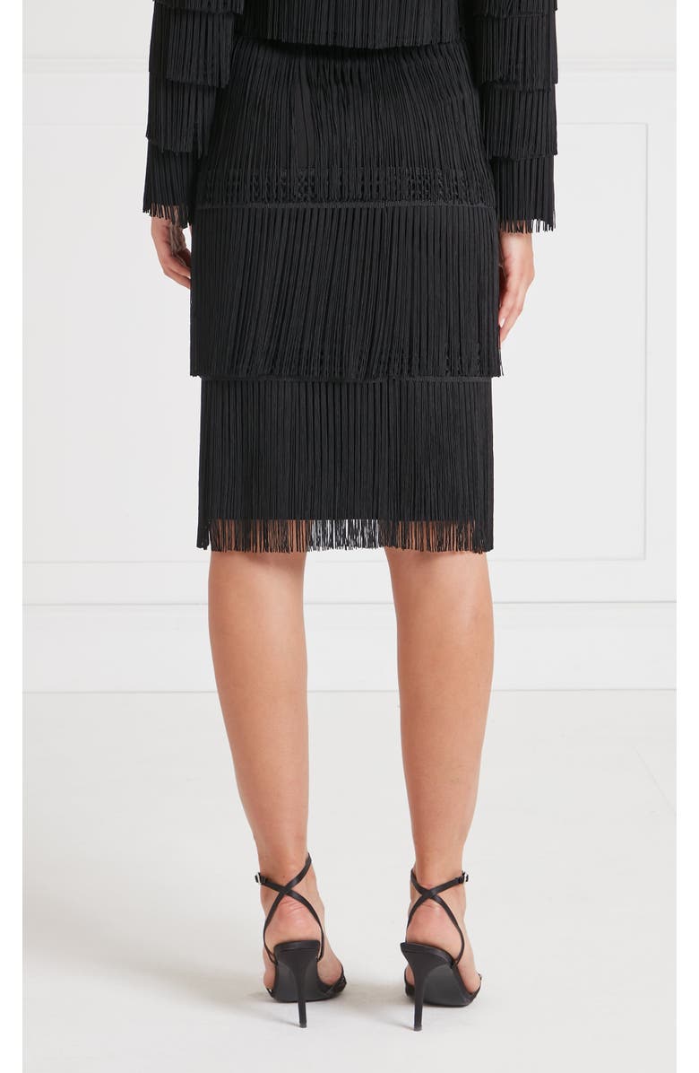 Temperley London Fringe Skirt, Alternate, color, Black