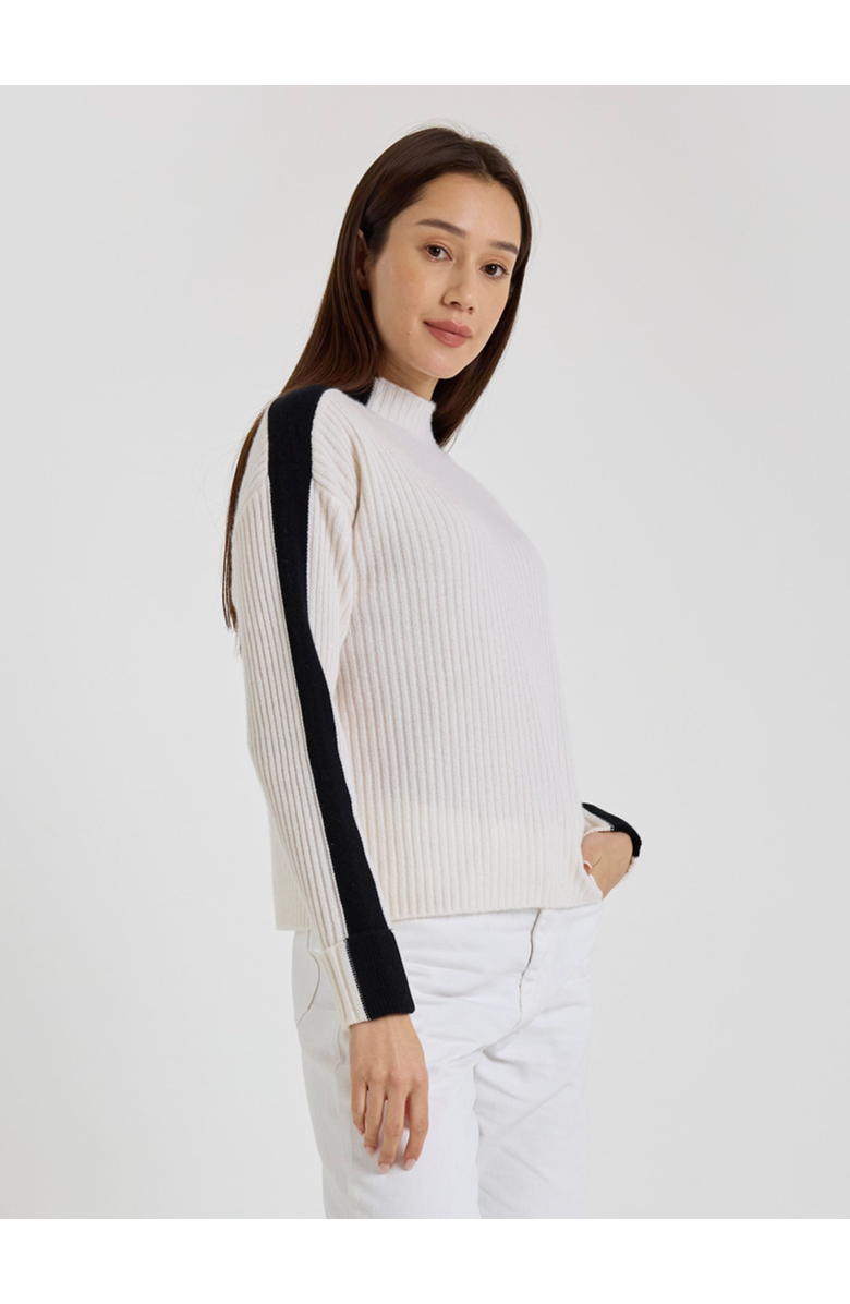 Brodie Pure Cashmere Chamonix Mock Neck 100% Cashmere Sweater, Main, color, Organic White