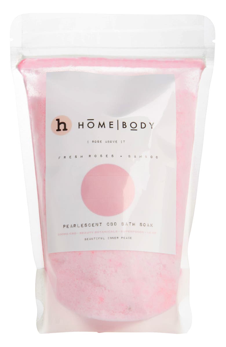 HomeBody Rose Above It Pearlescent CBD Bath Soak, Main, color,