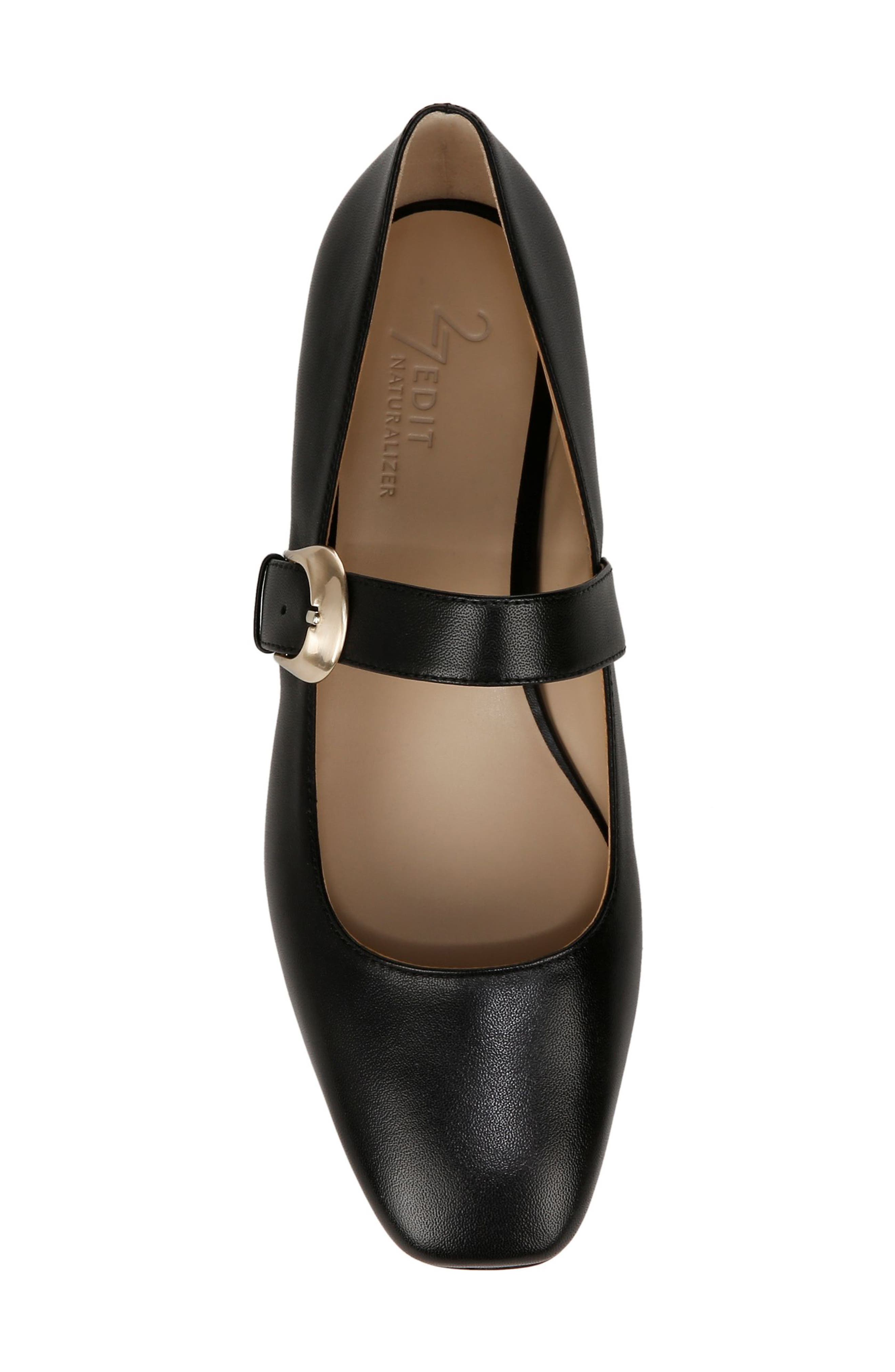 27 EDIT Naturalizer Carter Mary Jane Flat, Alternate, color, Black Leather
