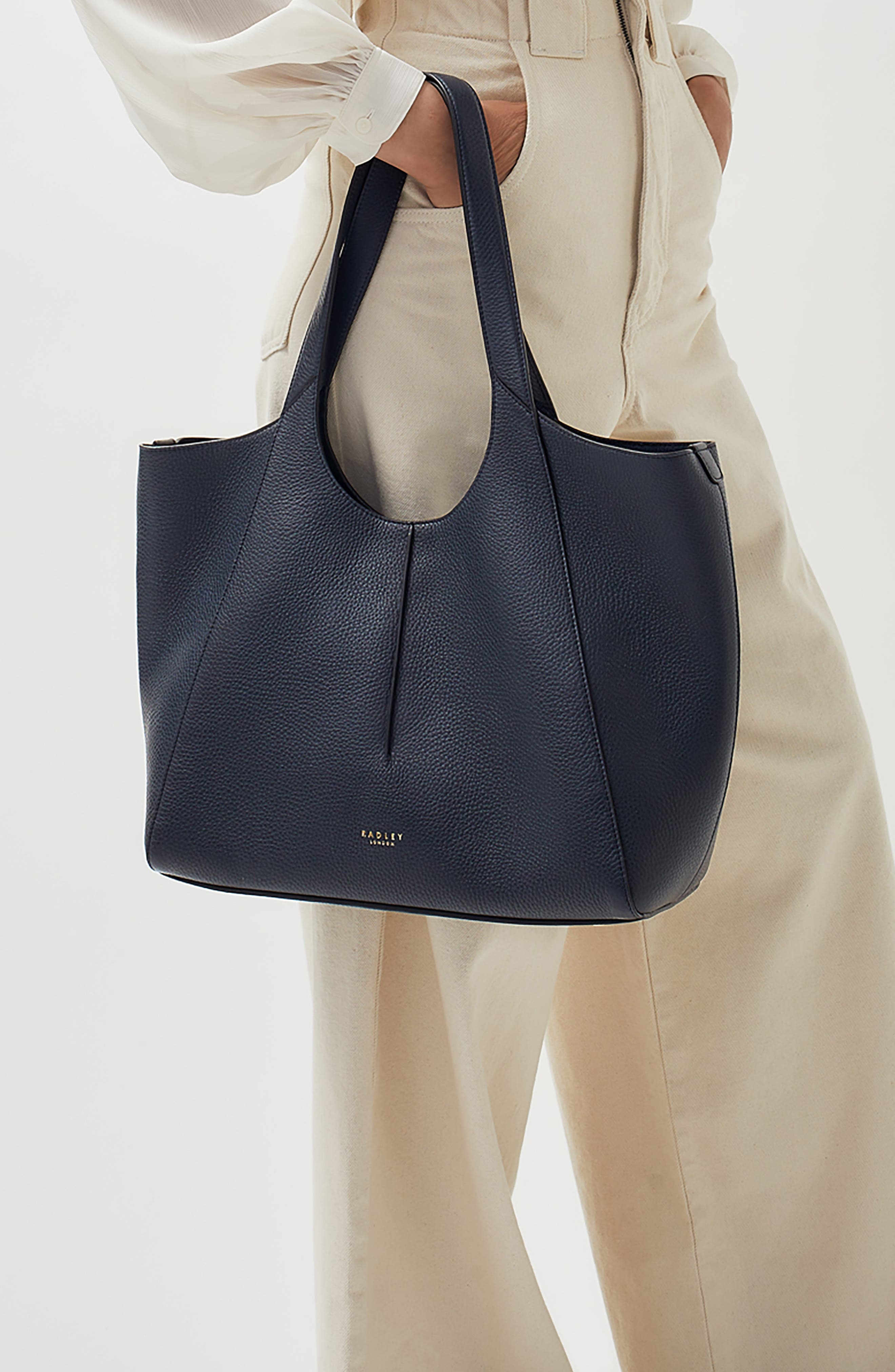 Radley Hillgate Place Leather Shoulder Bag, Alternate, color, Ink