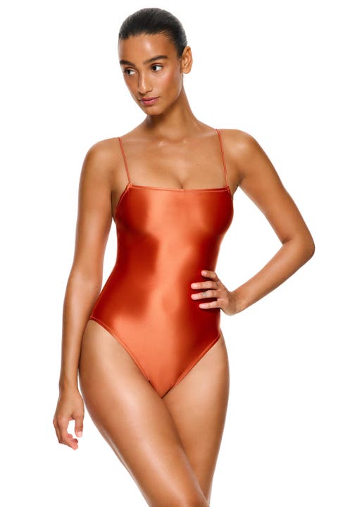 Satin Royale Open Back One Piece Swimsuit