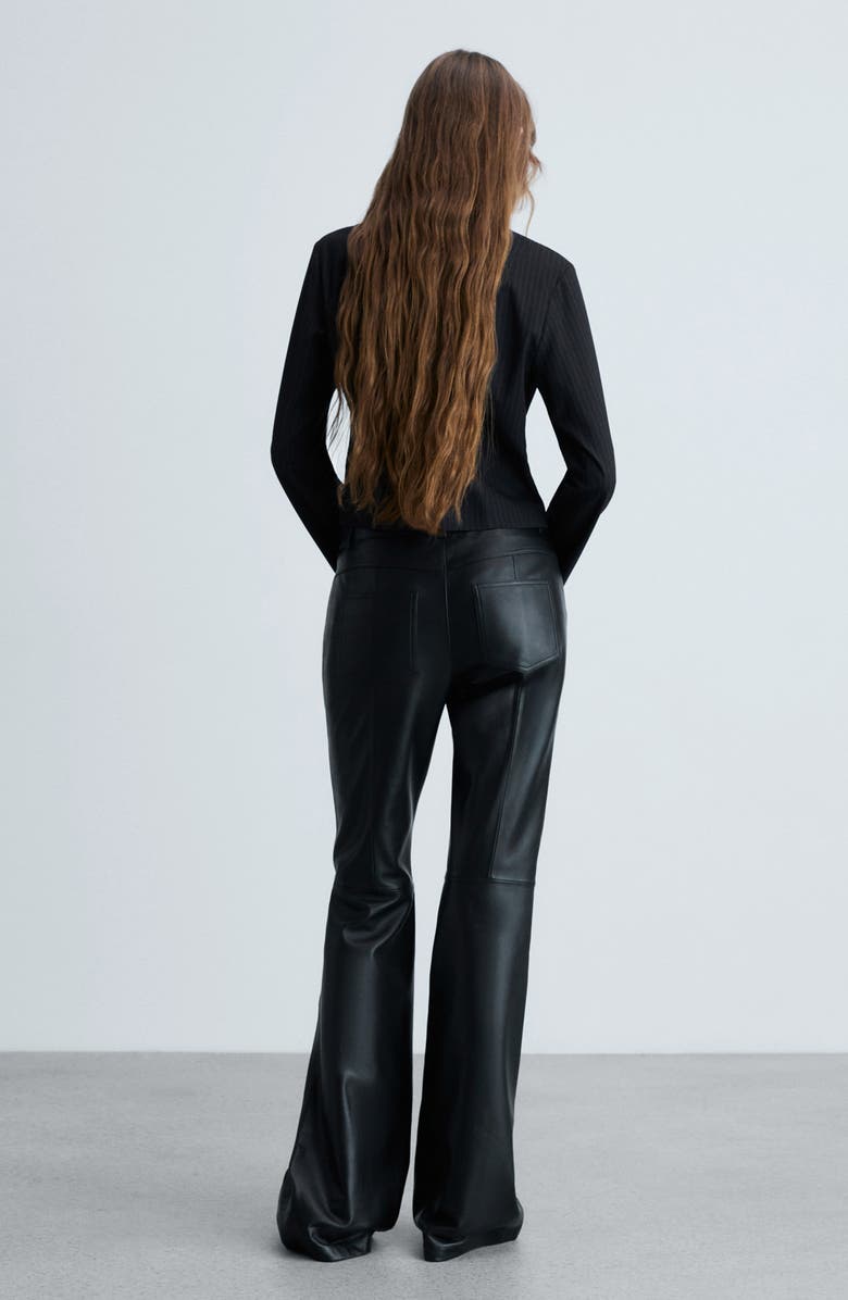 MANGO Pinstripe Zip Front Shirt, Alternate, color, 