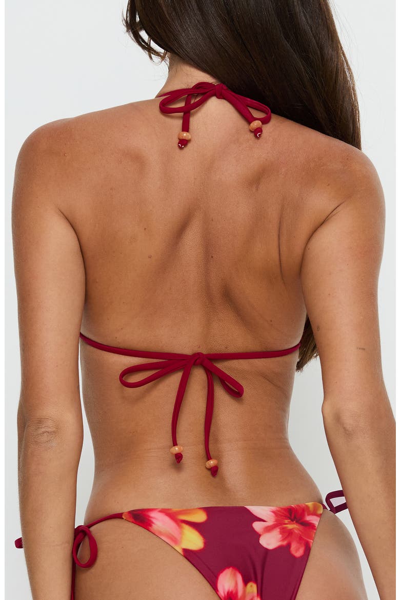 Jenner Floral Triangle Bikini Top, Alternate, color, BURGUNDY FLORAL