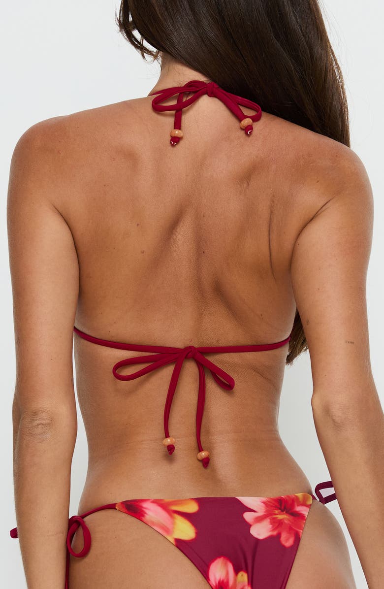 Princess Polly Jenner Floral Triangle Bikini Top, Alternate, color, Burgundy Floral