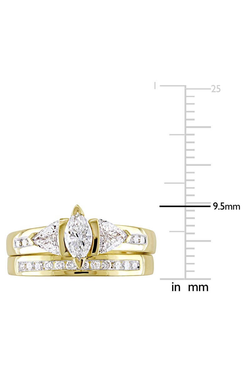 Julianna B. Diamond Marquise 3-Stone Bridal Ring Set 14k, Alternate, color, 14K Yellow Gold