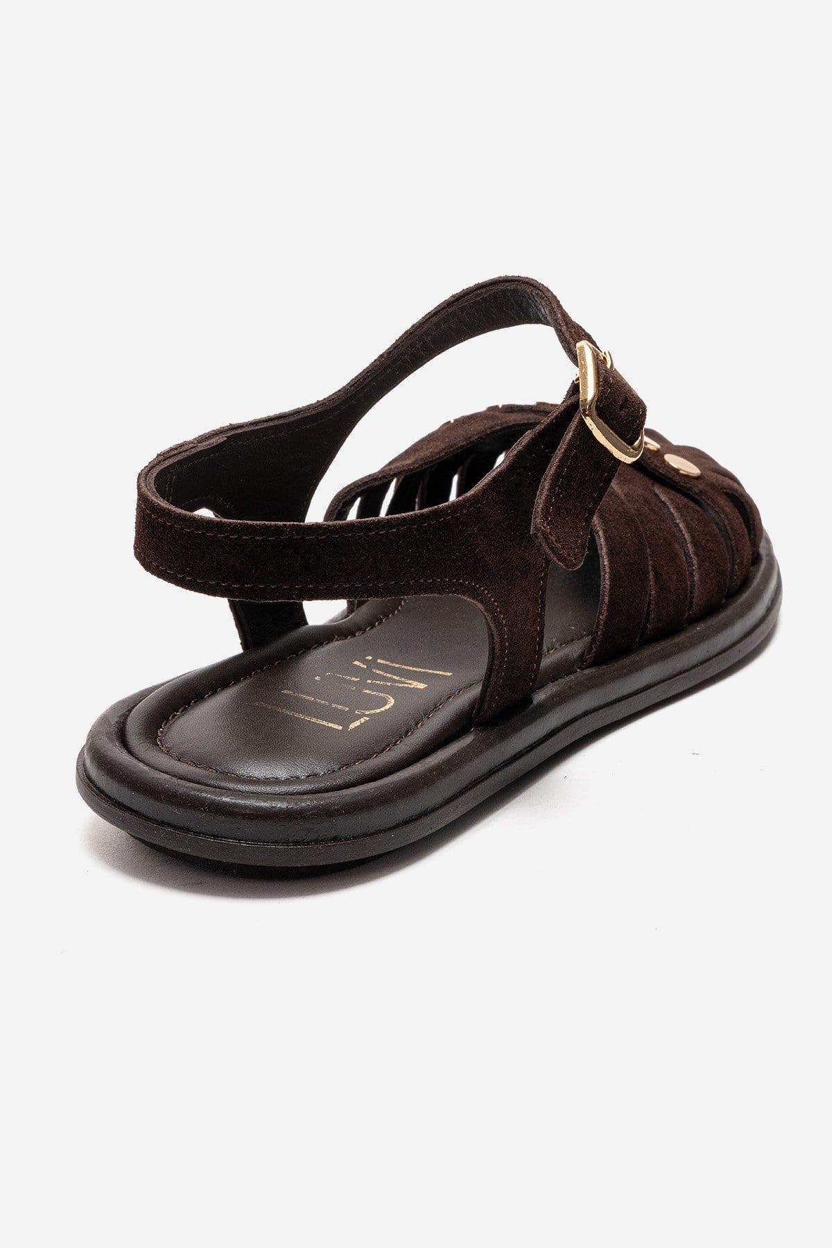 Forever & Always Shoes Chiela Leather Ankle Strap Sandal, Alternate, color, Brown Suede