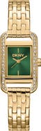 DKNY Signature Shape Crystal Bezel Tank Bracelet Watch, 20mm x 33mm
