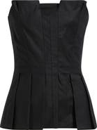 Reformation Ashlyn Pleated Peplum Strapless Top