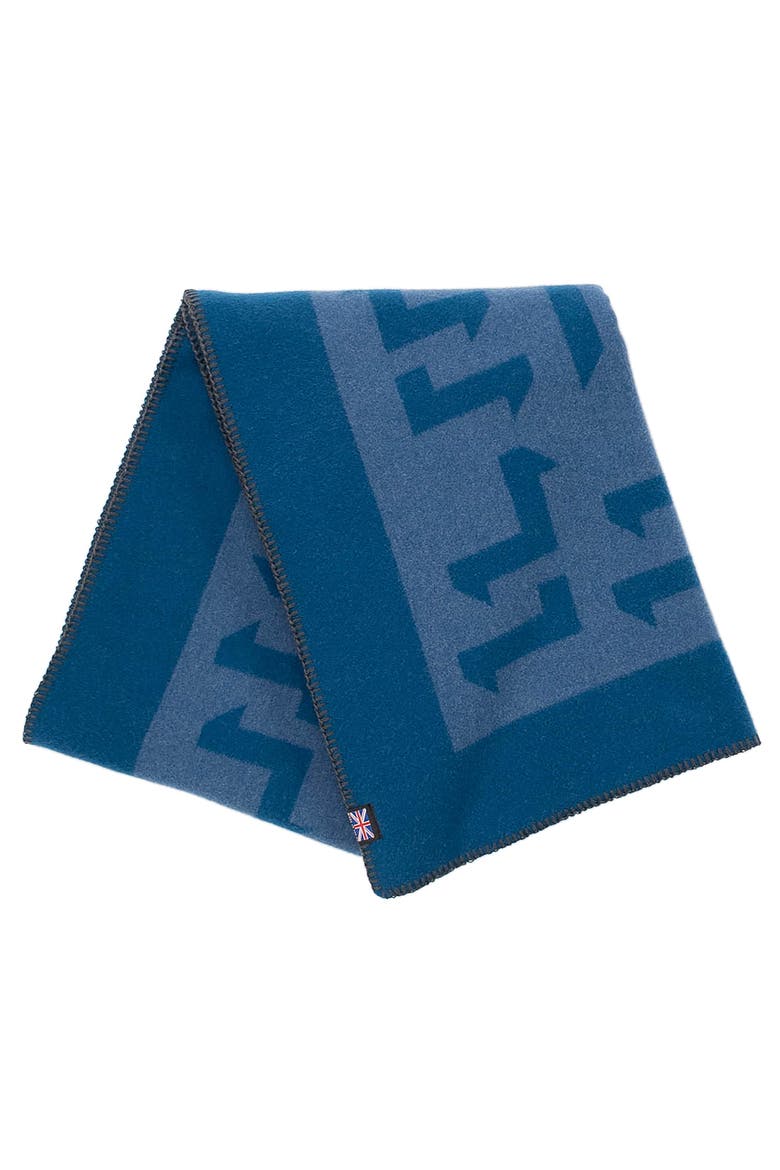 Merino Wool Fleece Throw, Main, color, Blue Expletive
