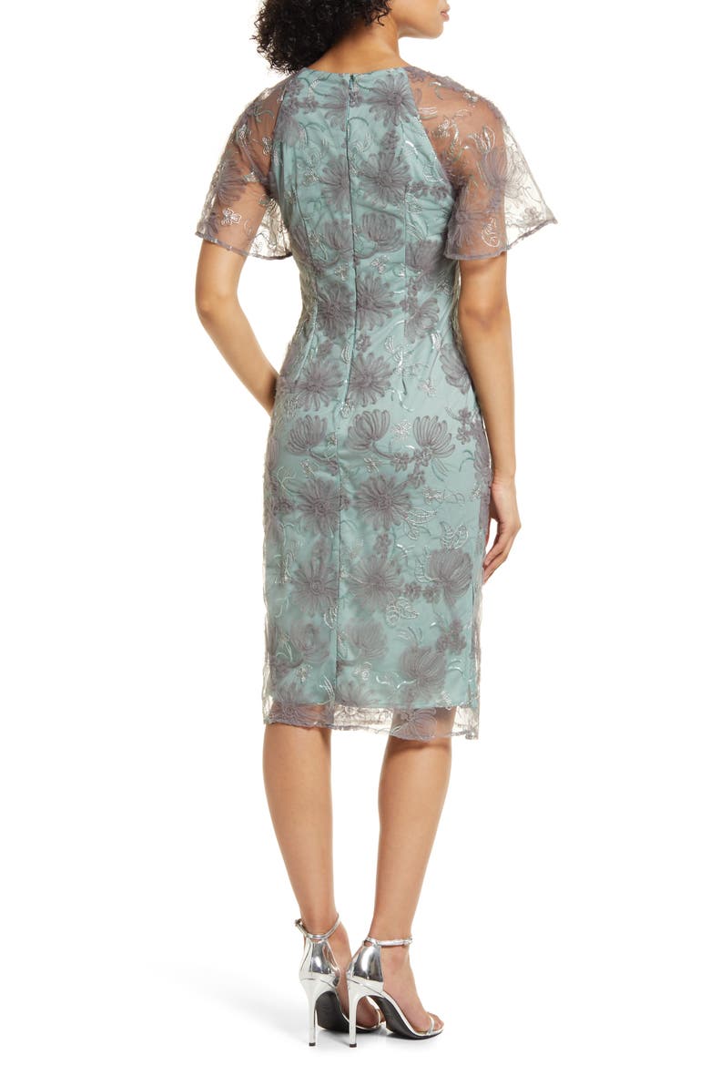 Remy Flutter Sleeve Cocktail Dress, Alternate, color, SAGE