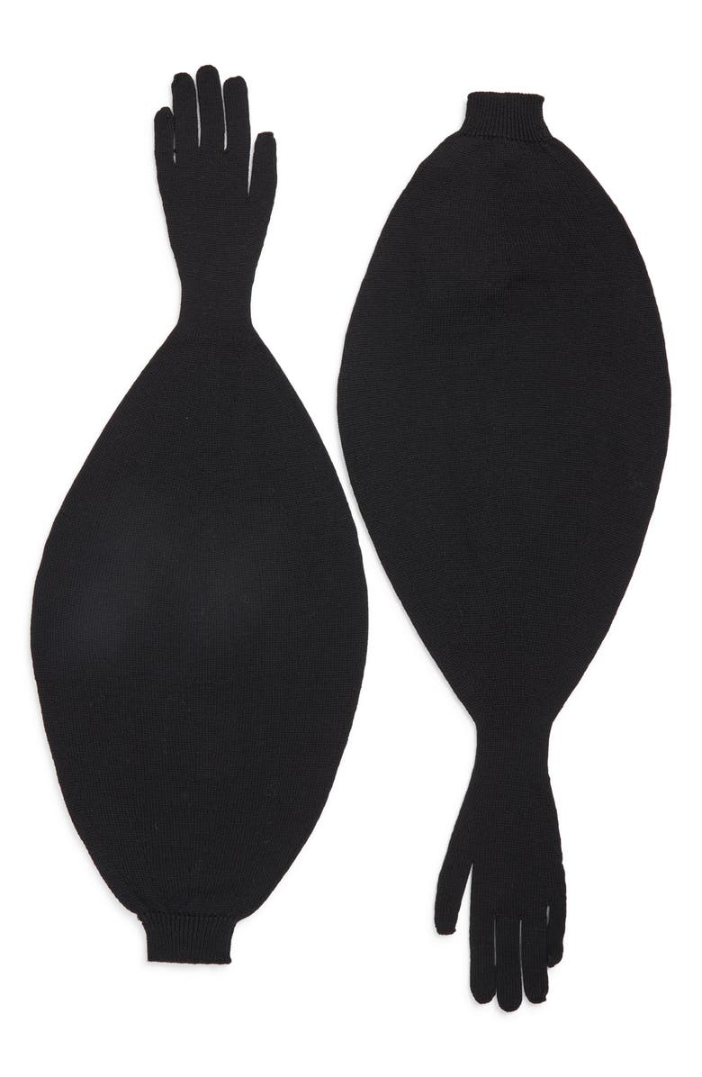 Paloma Wool Flake Puff Merino Wool Gloves, Main, color, Black