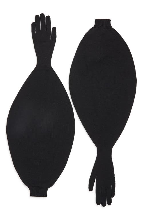 Paloma Wool Flake Puff Merino Wool Gloves In Black