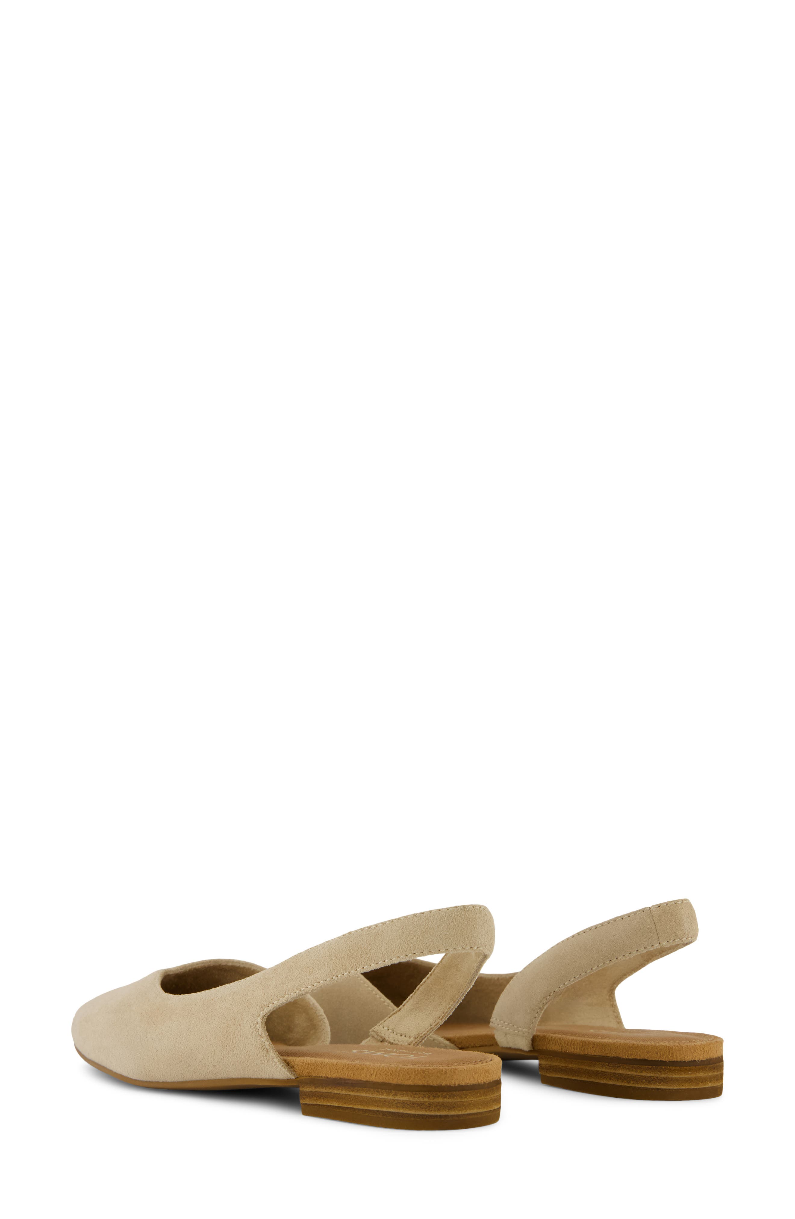TOMS Alene Slingback Half d'Orsay Flat, Alternate, color, Beige/ Khaki