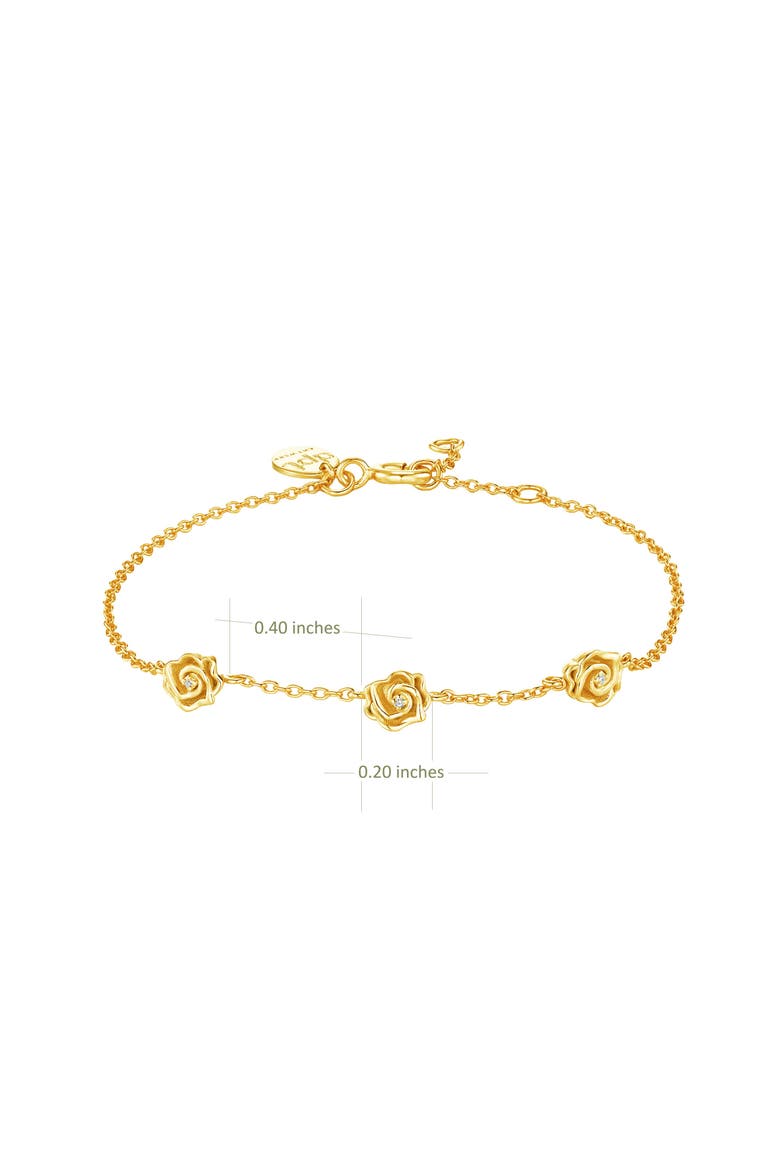 Rosie Diamond Bracelet | 3 natural diamonds | 925 Sterling Silver | Bracelet on Chain | 6.1 - 6.5 - 6.9 in | Yellow 18k-Gold Plated, Alternate, color, Yellow 18k Gold Plated