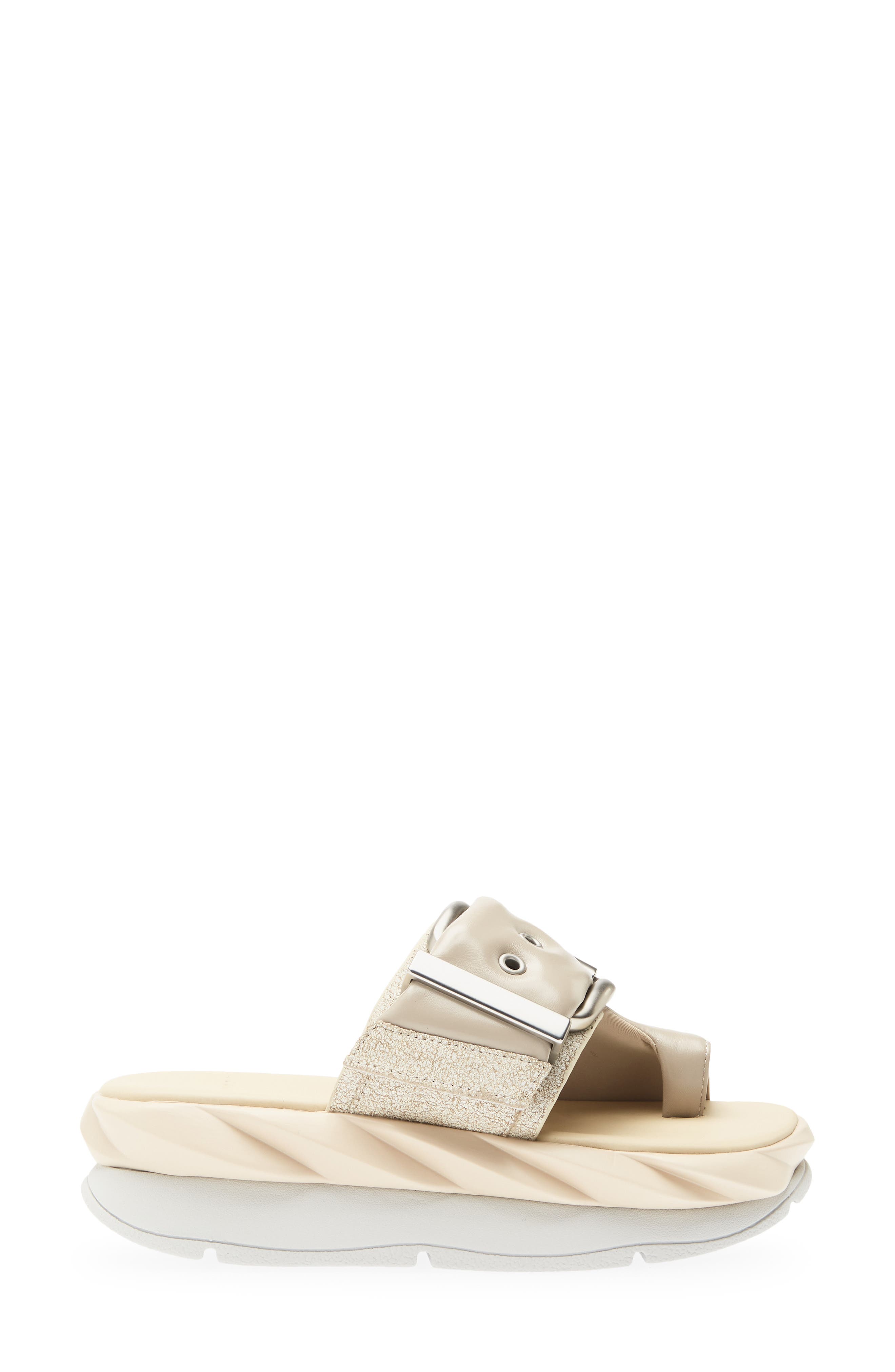 Mellow Glow Leather Slide Sandal, Alternate, color, GREIGE