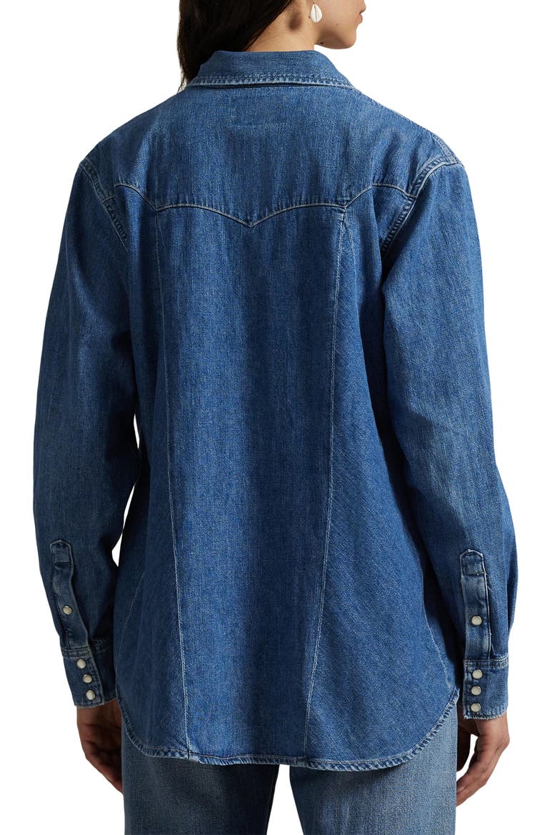 Polo Ralph Lauren Denim Trapeze Western Shirt (Women) | Nordstrom