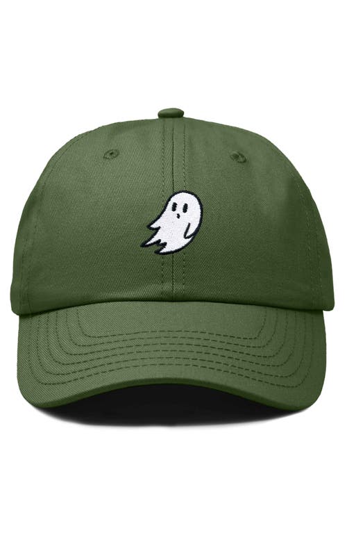 Dalix Ghost Embroidered Low Crown Cap In Olive
