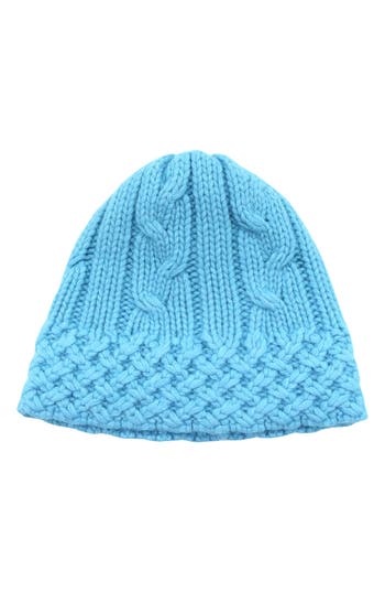 Portolano Chunky Cable Knit Beanie In Blue