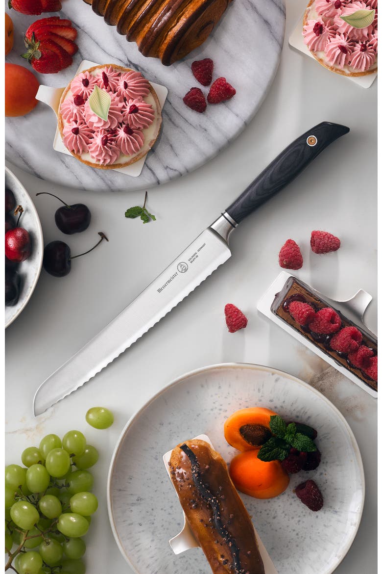 Blacksmith Scalloped Slicing Knife 8.5 inches, Alternate, color, Black