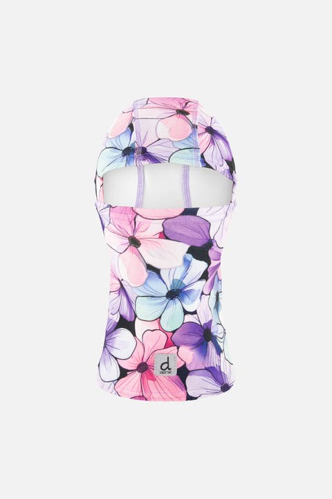 Floral Brushed Jersey Reflective Stretch Balaclava