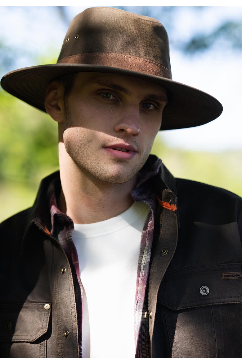 Delano Men's Waxed Cotton Hat, Alternate, color, Hunter