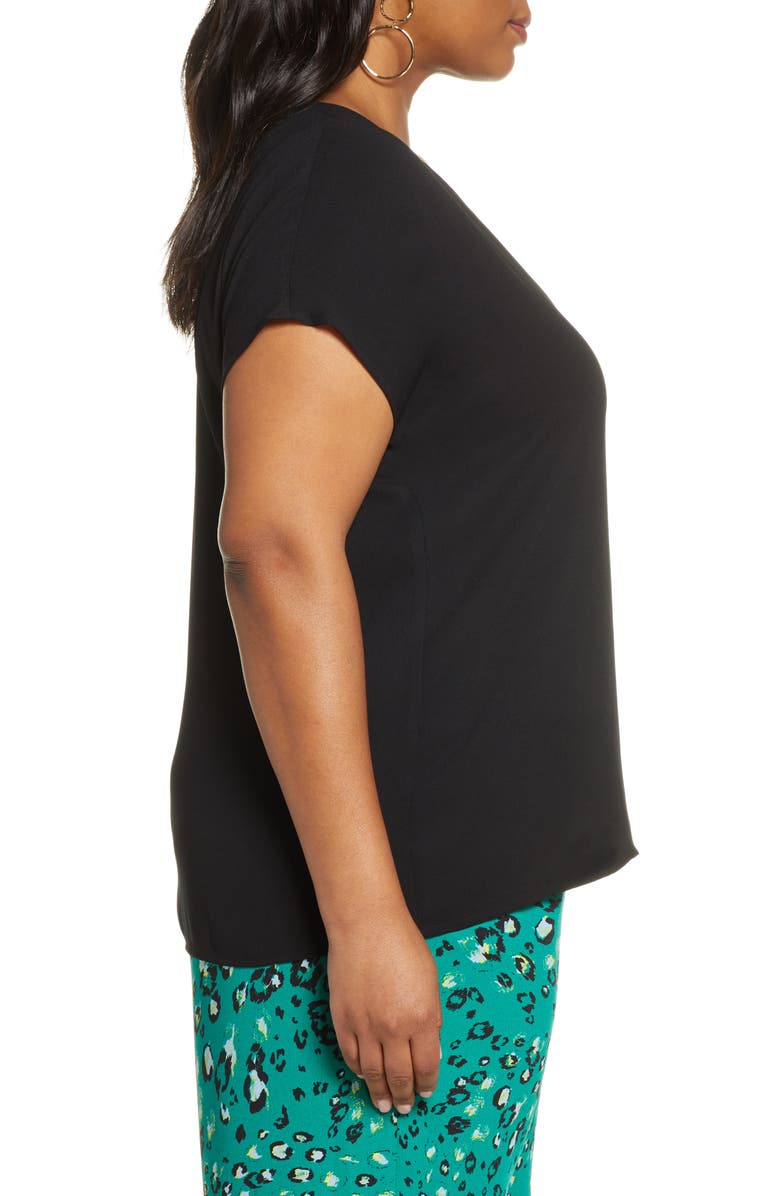 Halogen<sup>®</sup> V-Neck Cap Sleeve Top, Alternate, color, 