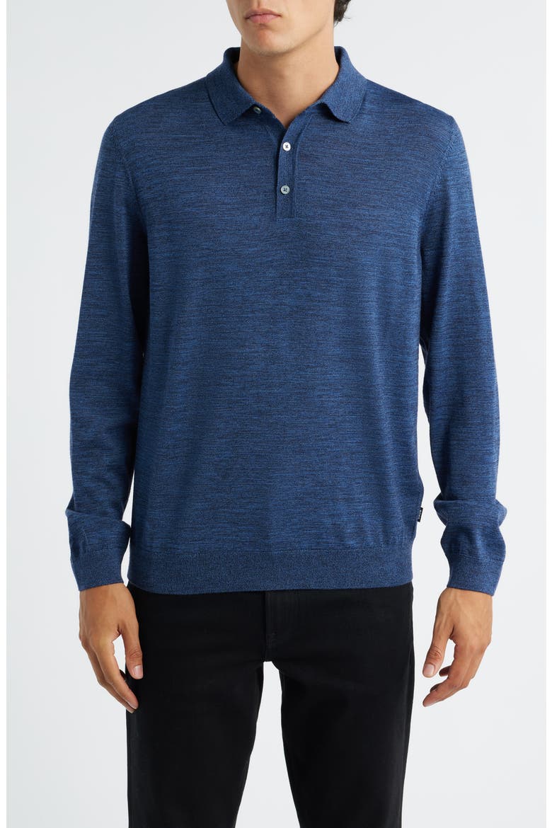 Lancione Wool Polo Sweater, Main, color, BRIGHT BLUE