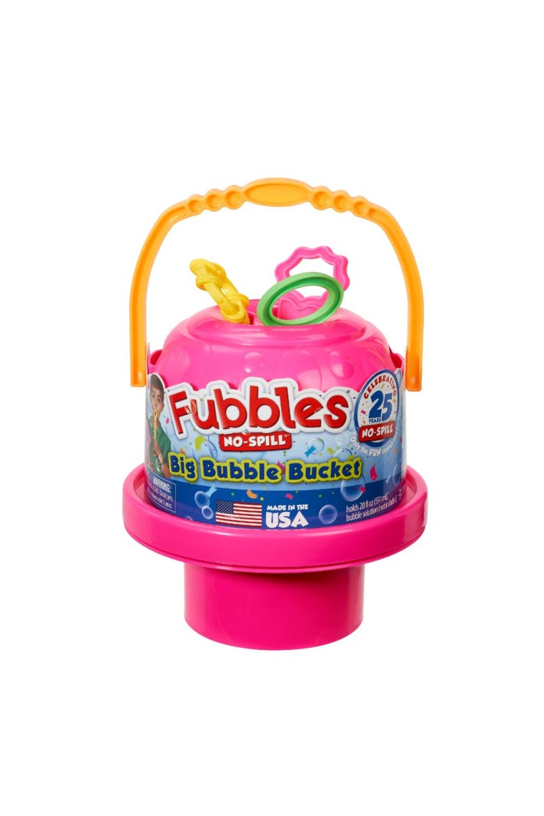 Fubbles No Spill Big Bubble Bucket, Pink, Main, color, Multicolored