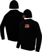 PRO STANDARD Men's Pro Standard Black Cincinnati Bengals Crewneck Pullover Sweater & Cuffed Knit Hat Box Gift Set