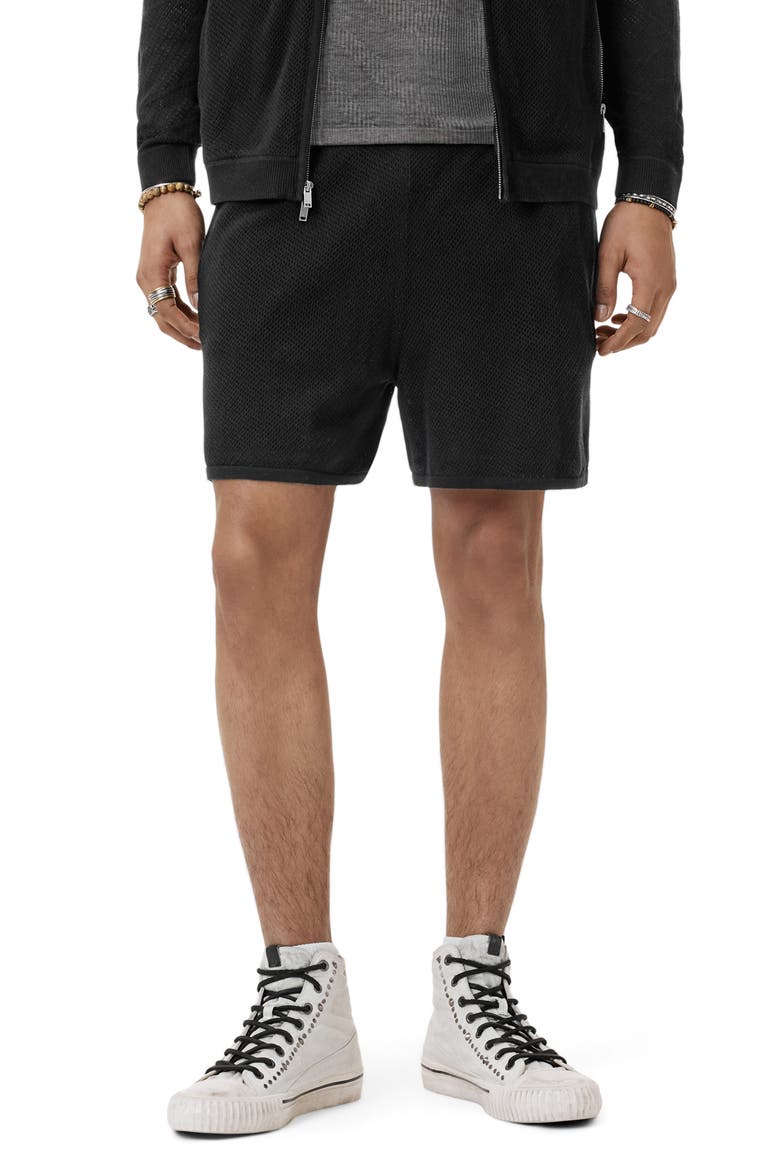 Marvin Mesh Sweater Shorts, Main, color, BLACK