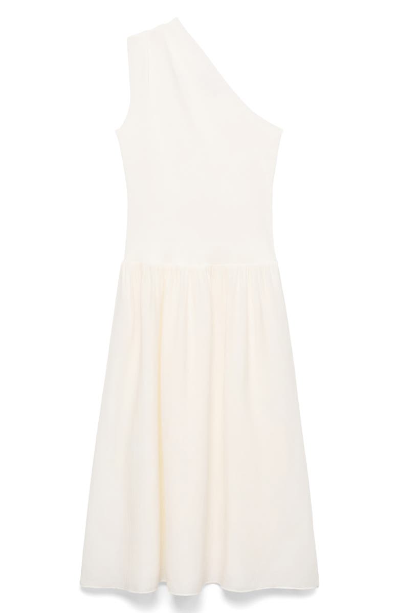 MANGO Asymmetric A-Line Dress, Alternate, color, Ecru