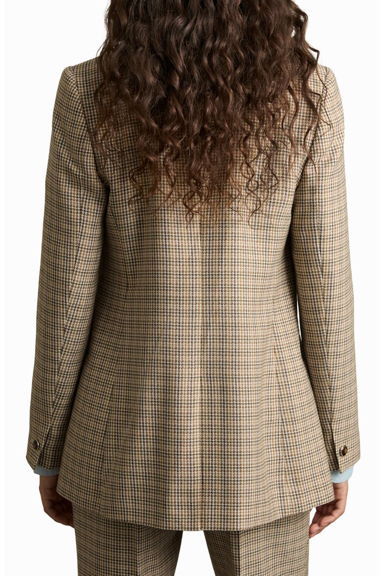 Vida Houndstooth Double Breasted Wool Blazer, Alternate, color, BROWN CHECK