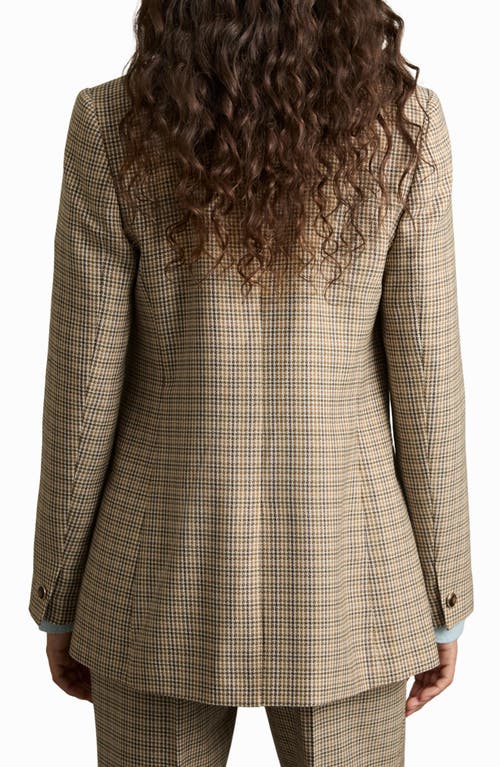 Reiss Vida Houndstooth Double Breasted Wool Blazer