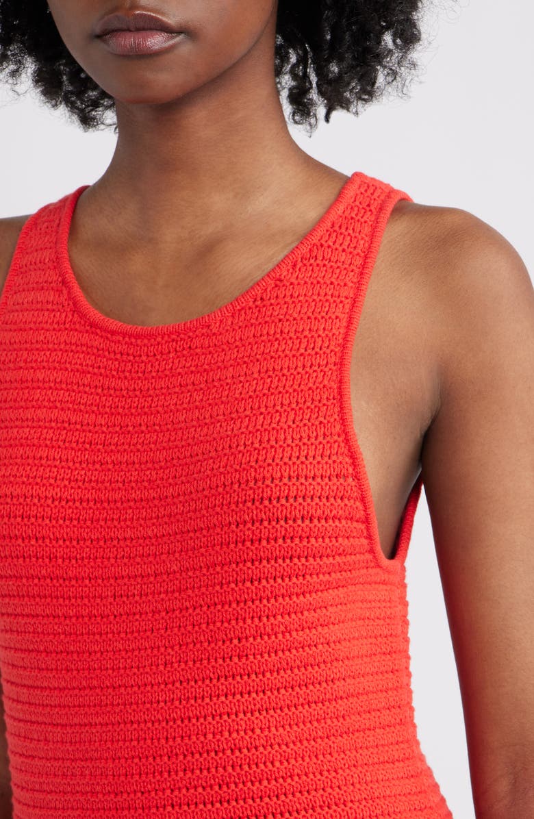 Rails Nia Fringe Hem Sleeveless Cotton Blend Sweater Midi Dress, Alternate, color, Cherry