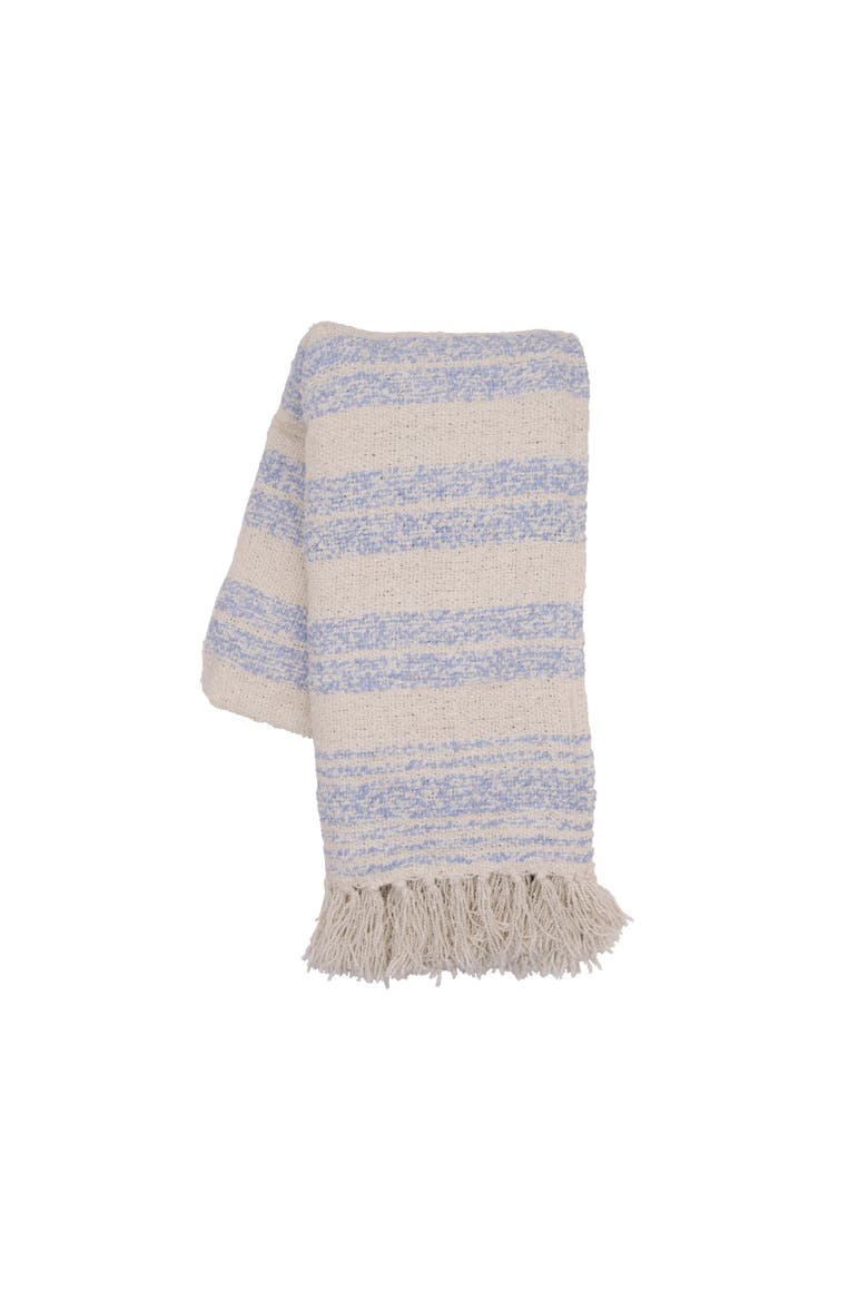 Duke Melange Tasseled Striped Blanket, Main, color, Blue