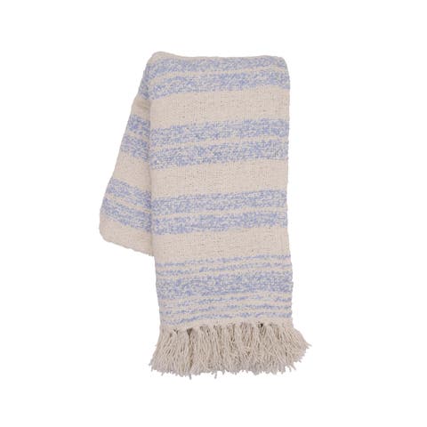 Duke Melange Tasseled Striped Blanket