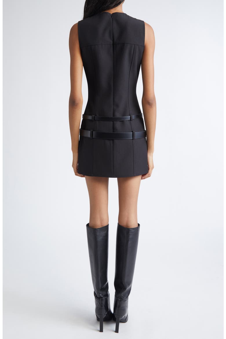 Multibelt Sleeveless Sheath Dress, Alternate, color, BLACK