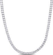 DELMAR Men's Sterling Silver Lab Created Sapphire Necklace