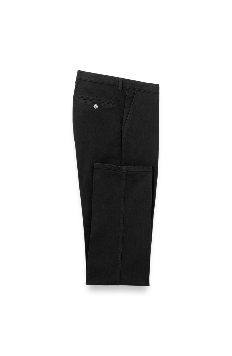 Paul Fredrick Denim Flat Front Pants, Main, color, Black