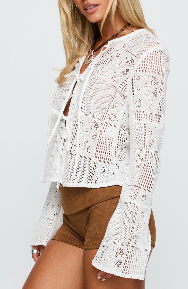 Princess Polly Mine for Life Tie Front Top, Alternate, color, White