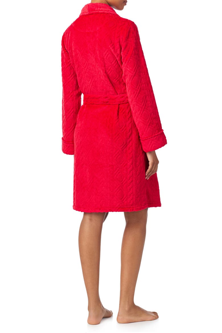 Fleece Monogram Robe, Alternate, color, RED
