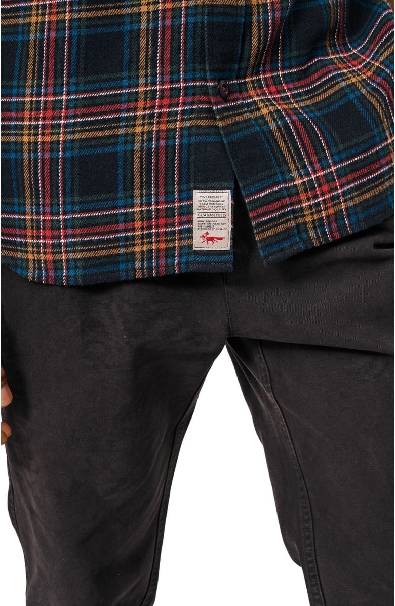 Aubin Crowle Button Up Flannel Shirt, Alternate, color, Black Check