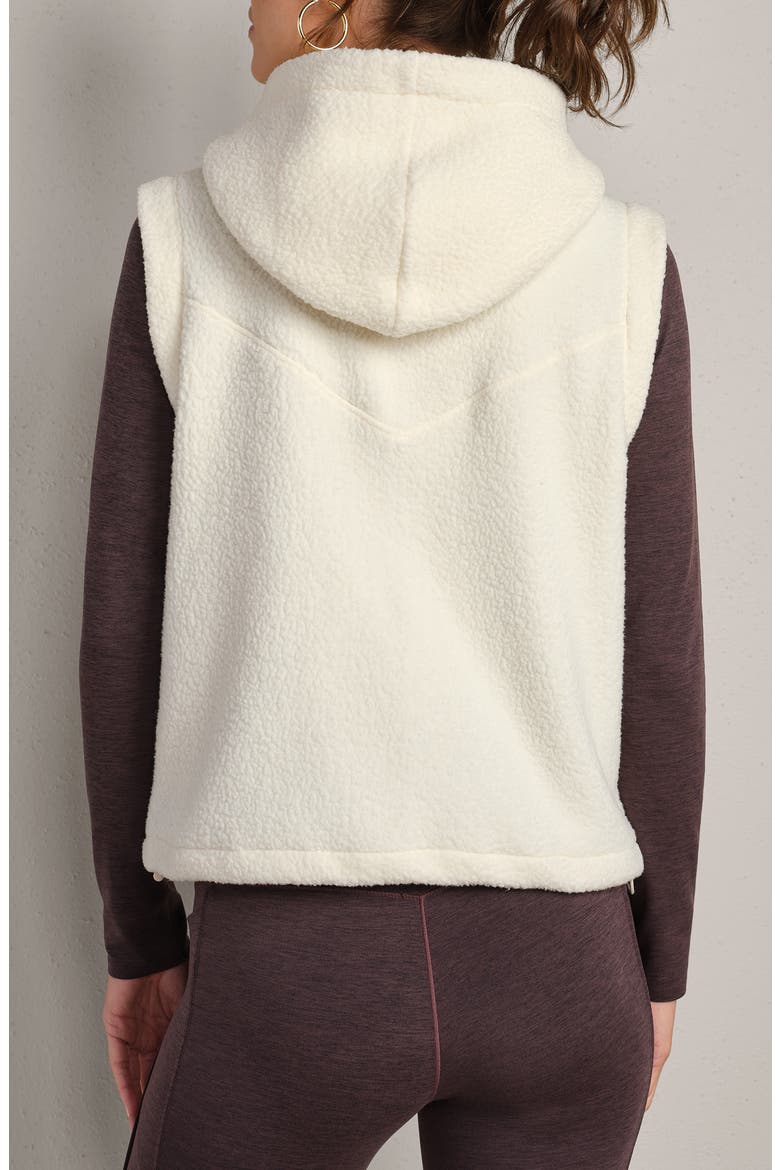 Aloft Fleece Hooded Vest, Alternate, color, IVORY